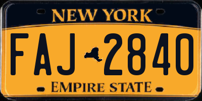 NY license plate FAJ2840