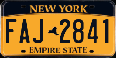 NY license plate FAJ2841