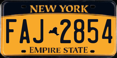 NY license plate FAJ2854