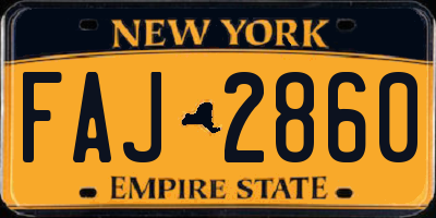 NY license plate FAJ2860