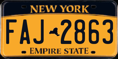 NY license plate FAJ2863
