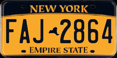 NY license plate FAJ2864
