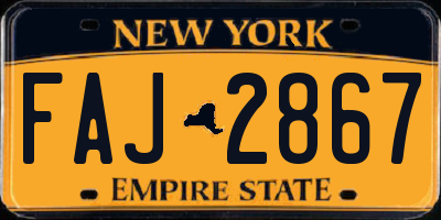 NY license plate FAJ2867