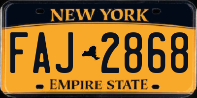NY license plate FAJ2868