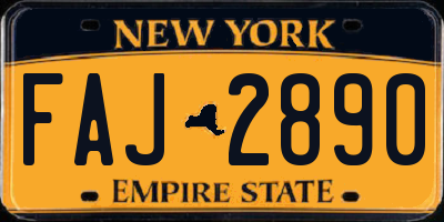 NY license plate FAJ2890