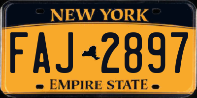 NY license plate FAJ2897