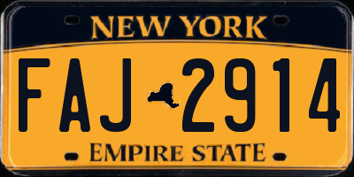 NY license plate FAJ2914