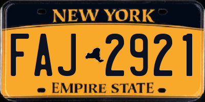 NY license plate FAJ2921