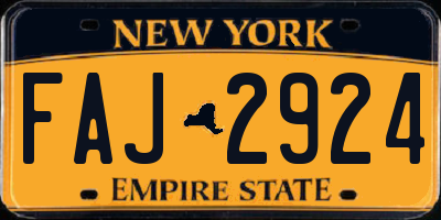 NY license plate FAJ2924