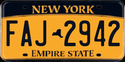NY license plate FAJ2942