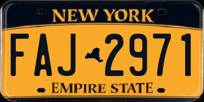 NY license plate FAJ2971