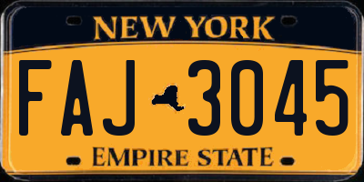 NY license plate FAJ3045
