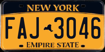 NY license plate FAJ3046