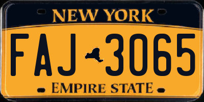 NY license plate FAJ3065