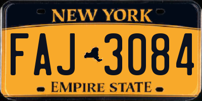 NY license plate FAJ3084
