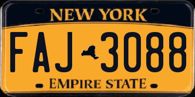 NY license plate FAJ3088