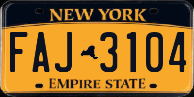 NY license plate FAJ3104