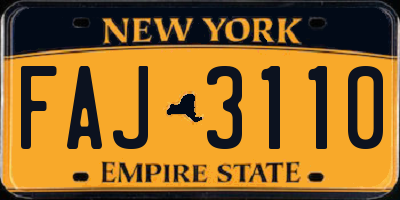 NY license plate FAJ3110