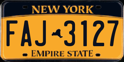 NY license plate FAJ3127