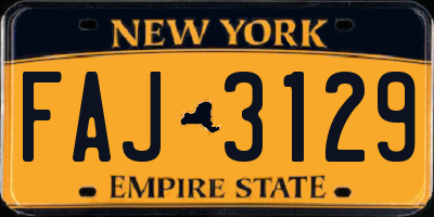 NY license plate FAJ3129