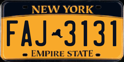 NY license plate FAJ3131