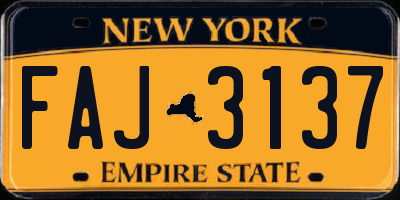 NY license plate FAJ3137