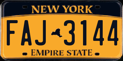 NY license plate FAJ3144