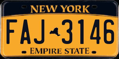 NY license plate FAJ3146
