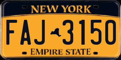 NY license plate FAJ3150