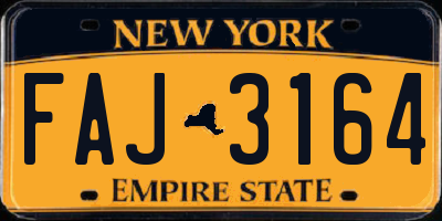 NY license plate FAJ3164