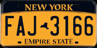 NY license plate FAJ3166