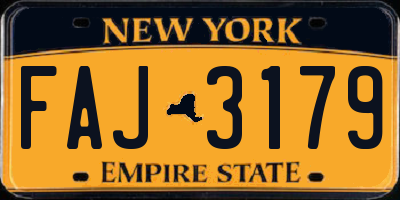 NY license plate FAJ3179