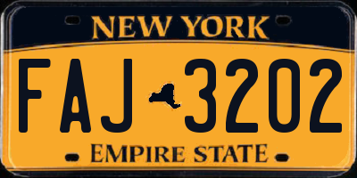NY license plate FAJ3202