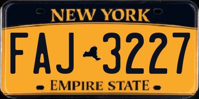 NY license plate FAJ3227