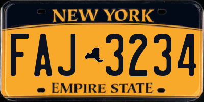 NY license plate FAJ3234