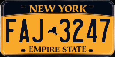 NY license plate FAJ3247