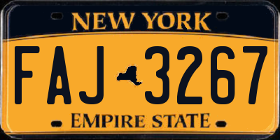 NY license plate FAJ3267