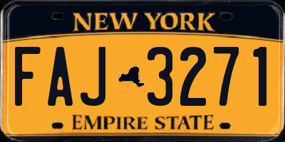 NY license plate FAJ3271