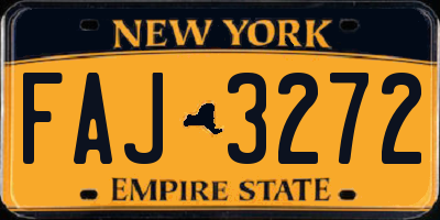 NY license plate FAJ3272