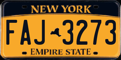 NY license plate FAJ3273