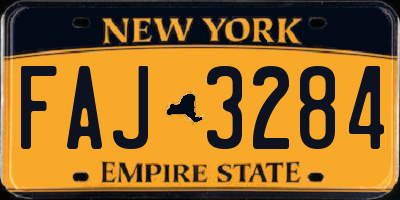 NY license plate FAJ3284