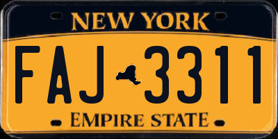 NY license plate FAJ3311