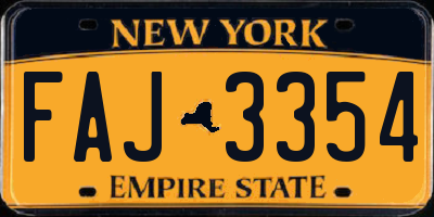 NY license plate FAJ3354
