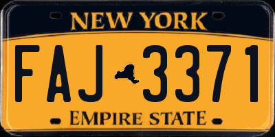 NY license plate FAJ3371