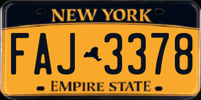 NY license plate FAJ3378