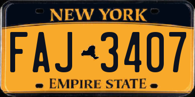 NY license plate FAJ3407