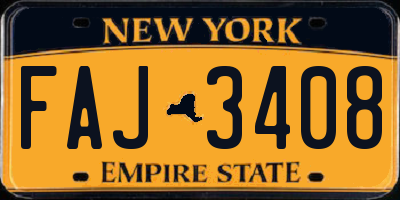 NY license plate FAJ3408