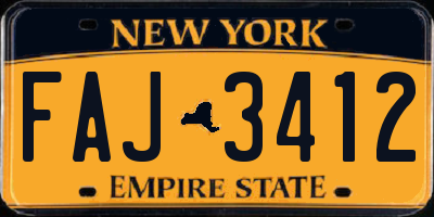 NY license plate FAJ3412