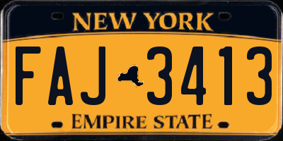 NY license plate FAJ3413