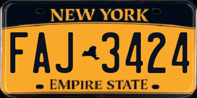 NY license plate FAJ3424